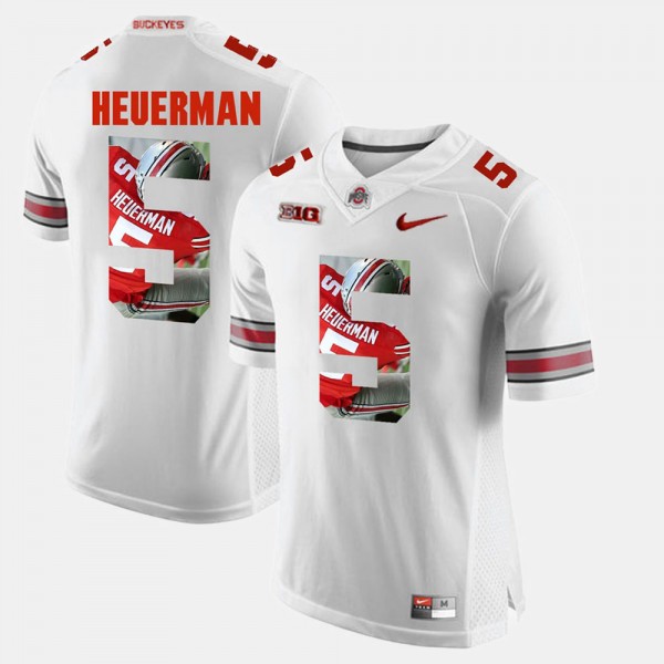 Ohio State Buckeyes Jeff Heuerman Men's #5 White Pictorial Fashion College Football Jersey 2404QFSO4